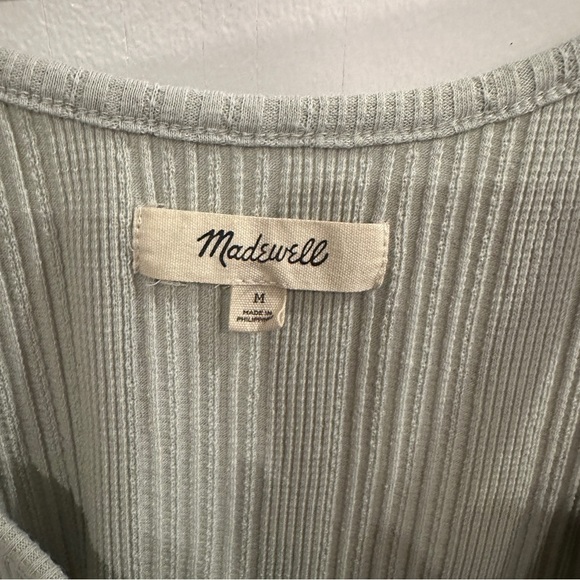Madewell Pointelle Cardigan Twin Set, M, Ashen Sage, like new - Picture 7 of 8